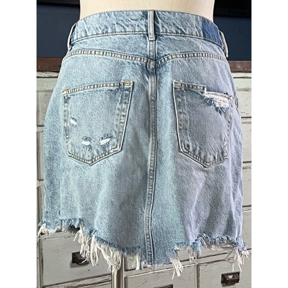 Anthropologie Destroyed Denim Mini Skirt 14 - Picture 11 of 12